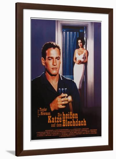 Cat on a Hot Tin Roof, German Movie Poster, 1958-null-Framed Art Print