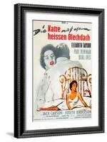 Cat on a Hot Tin Roof, German Movie Poster, 1958-null-Framed Art Print