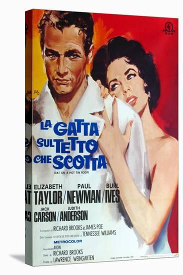 Cat on a Hot Tin Roof, Italian Movie Poster, 1958-null-Stretched Canvas