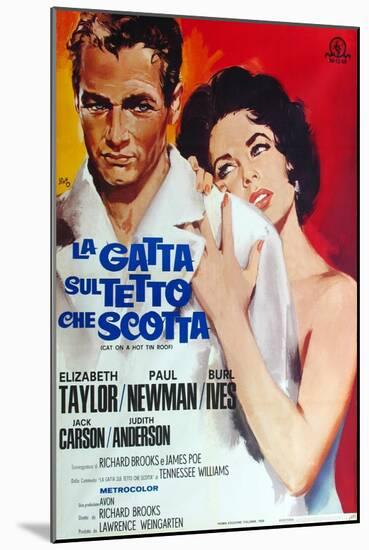 Cat on a Hot Tin Roof, Italian Movie Poster, 1958-null-Mounted Art Print