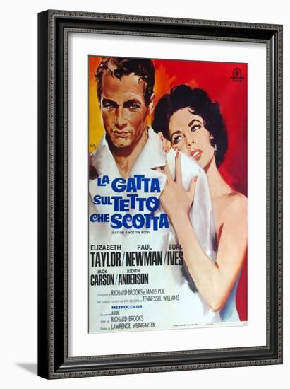 Cat on a Hot Tin Roof, Italian Movie Poster, 1958-null-Framed Art Print