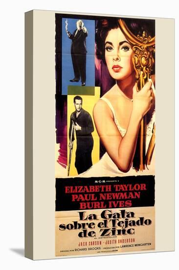 Cat on a Hot Tin Roof, Spanish Movie Poster, 1958-null-Stretched Canvas