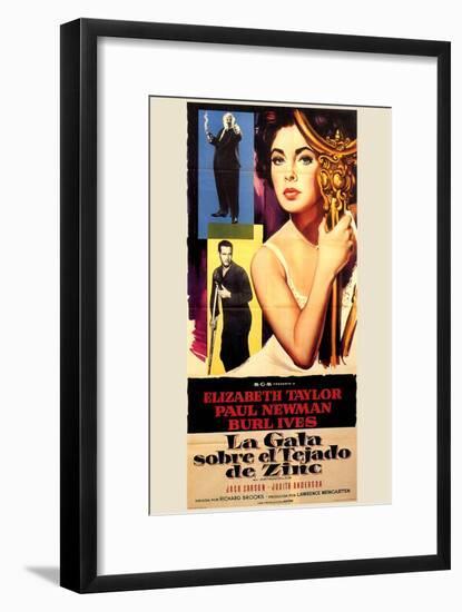 Cat on a Hot Tin Roof, Spanish Movie Poster, 1958-null-Framed Art Print