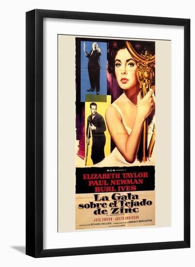 Cat on a Hot Tin Roof, Spanish Movie Poster, 1958-null-Framed Art Print