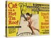 Cat on a Hot Tin Roof, UK Movie Poster, 1958-null-Stretched Canvas