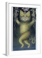 Cat on a Tightrope, Balancing with Bird and Mice-Wayne Anderson-Framed Premium Giclee Print