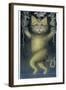 Cat on a Tightrope, Balancing with Bird and Mice-Wayne Anderson-Framed Premium Giclee Print