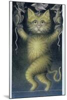 Cat on a Tightrope, Balancing with Bird and Mice-Wayne Anderson-Mounted Premium Giclee Print