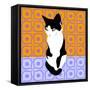 Cat On Morrocan Tiles-Claire Huntley-Framed Stretched Canvas