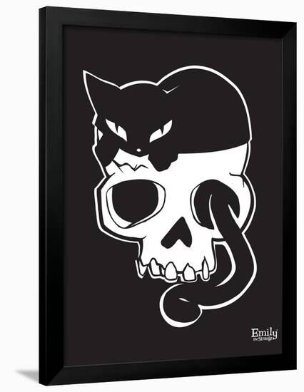 Cat On Skull-Emily the Strange-Framed Poster