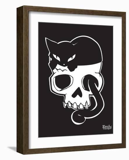 Cat On Skull-Emily the Strange-Framed Poster