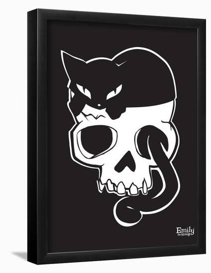 Cat On Skull-Emily the Strange-Framed Poster