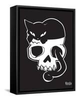 Cat On Skull-Emily the Strange-Framed Stretched Canvas