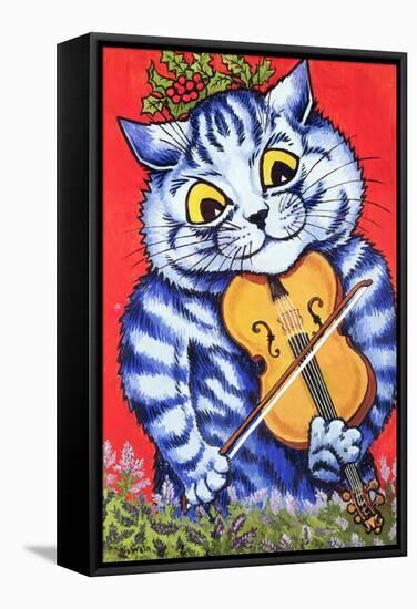 Cat on the Fiddle-Louis Wain-Framed Stretched Canvas