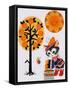 Cat Painting the World Orange-null-Framed Stretched Canvas