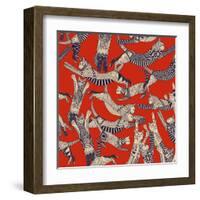 Cat Party Retro-Sharon Turner-Framed Art Print