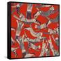 Cat Party Retro-Sharon Turner-Framed Stretched Canvas