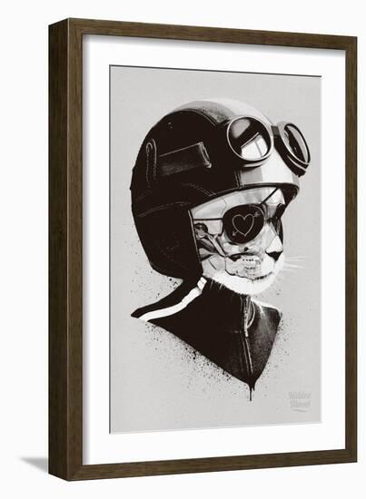 Cat Racer-Hidden Moves-Framed Art Print