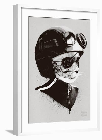 Cat Racer-Hidden Moves-Framed Art Print