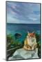 Cat Sea Oil Painting.-Anna Pismenskova-Mounted Photographic Print