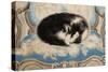 Cat Sleeping on an Armchair-Sei Koyanagui-Stretched Canvas