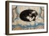 Cat Sleeping on an Armchair-Sei Koyanagui-Framed Art Print