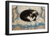 Cat Sleeping on an Armchair-Sei Koyanagui-Framed Art Print
