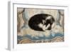 Cat Sleeping on an Armchair-Sei Koyanagui-Framed Art Print