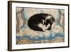 Cat Sleeping on an Armchair-Sei Koyanagui-Framed Art Print