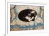 Cat Sleeping on an Armchair-Sei Koyanagui-Framed Art Print