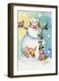 Cat Snowman-sylvia pimental-Framed Art Print