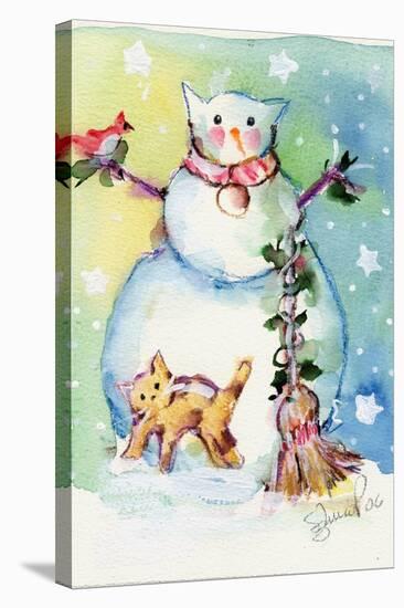 Cat Snowman-sylvia pimental-Stretched Canvas