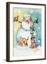 Cat Snowman-sylvia pimental-Framed Art Print