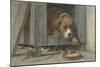 Cat Spies Birds While a Dog Sleeps, C. 1850-90-Henriette Ronner-Mounted Art Print