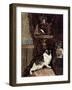 Cat Spying on a Bird in a Cage - by Henriette Ronner, 19Th Century-Henriette Ronner-Knip-Framed Giclee Print