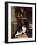 Cat Spying on a Bird in a Cage - by Henriette Ronner, 19Th Century-Henriette Ronner-Knip-Framed Giclee Print