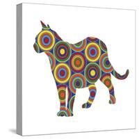 Cat Standing Abstract Circles-Ron Magnes-Stretched Canvas