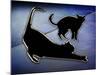 Cat Stretching-Art Deco Designs-Mounted Giclee Print