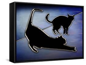 Cat Stretching-Art Deco Designs-Framed Stretched Canvas