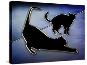 Cat Stretching-Art Deco Designs-Stretched Canvas