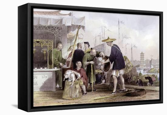 Cat Tea Merchants-Thomas Allom-Framed Stretched Canvas