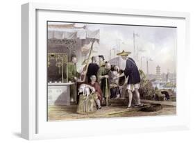 Cat Tea Merchants-Thomas Allom-Framed Art Print