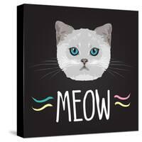 Cat Typography, T-Shirt Graphics , Vectors-PatternTrends-Stretched Canvas