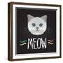 Cat Typography, T-Shirt Graphics , Vectors-PatternTrends-Framed Art Print