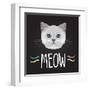 Cat Typography, T-Shirt Graphics , Vectors-PatternTrends-Framed Art Print