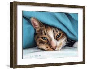 Cat under Blacket-Sarah Stribbling-Framed Art Print