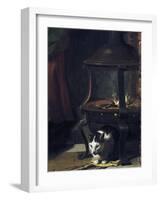 Cat under Burning Brazier, Detail from Infant Jesus Sleeping-Charles Le Brun-Framed Giclee Print