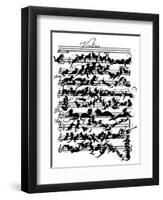 'Cat Violin Score' by Moritz von Schwind-Moritz Ludwig von Schwind-Framed Premium Giclee Print