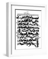'Cat Violin Score' by Moritz von Schwind-Moritz Ludwig von Schwind-Framed Giclee Print