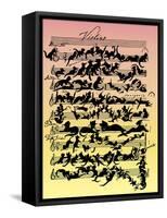 'Cat Violin Score' by-Moritz Ludwig von Schwind-Framed Stretched Canvas